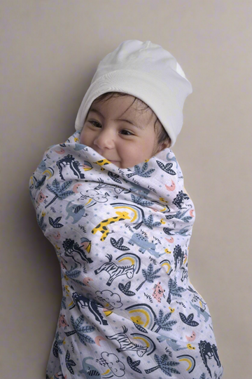 Organic Muslin Swaddle - Jungle Fun