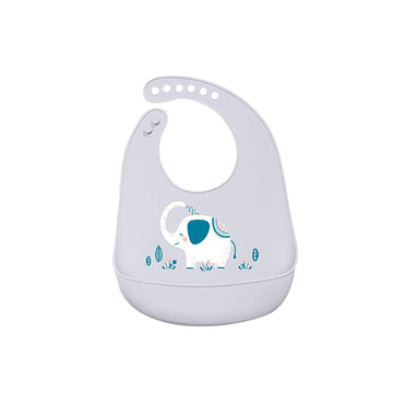 Silicone Bib - Grey Elephant