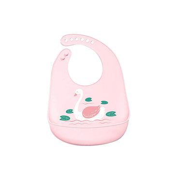 Silicone Bib - Pink Swan