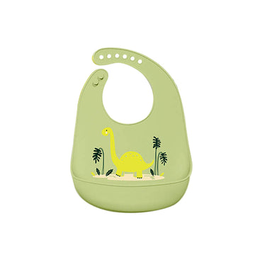 Silicone Bib - Green Dino