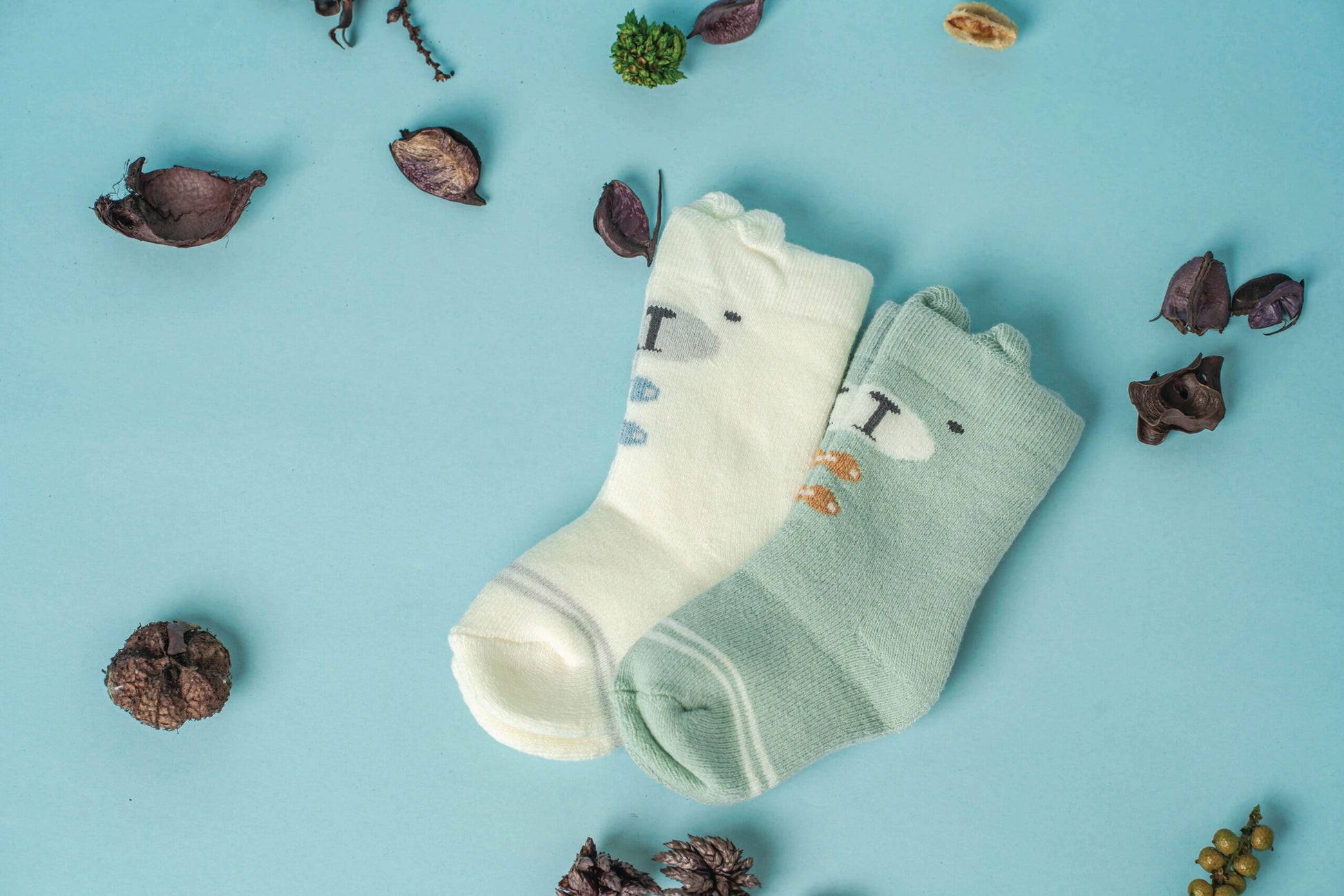 Green White Animal Socks