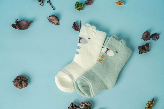 Green White Animal Socks