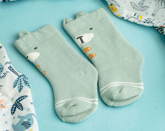 Green White Animal Socks