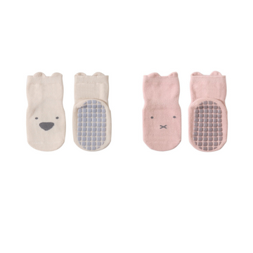 Pink and Beige Long Socks (Pack of 2)