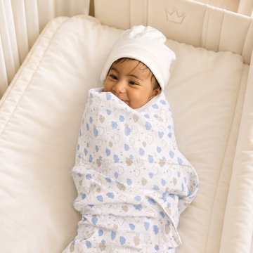 Organic Muslin Swaddle - Cuddly Clouds
