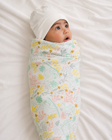 Organic Muslin Swaddle - Tropical Safari