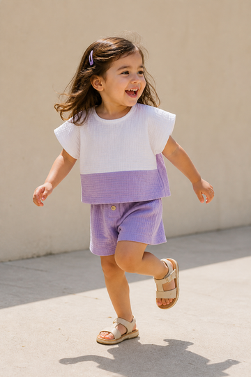 Thread Fairy Cotton Muslin Co-Ord Set – Lavender Bliss