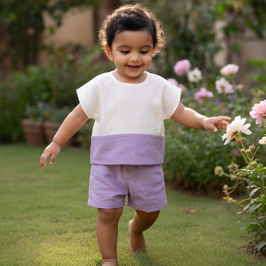 Thread Fairy Cotton Muslin Co-Ord Set – Lavender Bliss