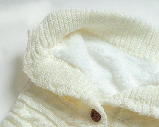 Knit Wool Warm Swaddle Blanket Sleeping Bag White