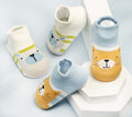 Cute Bear Blue and White Socks