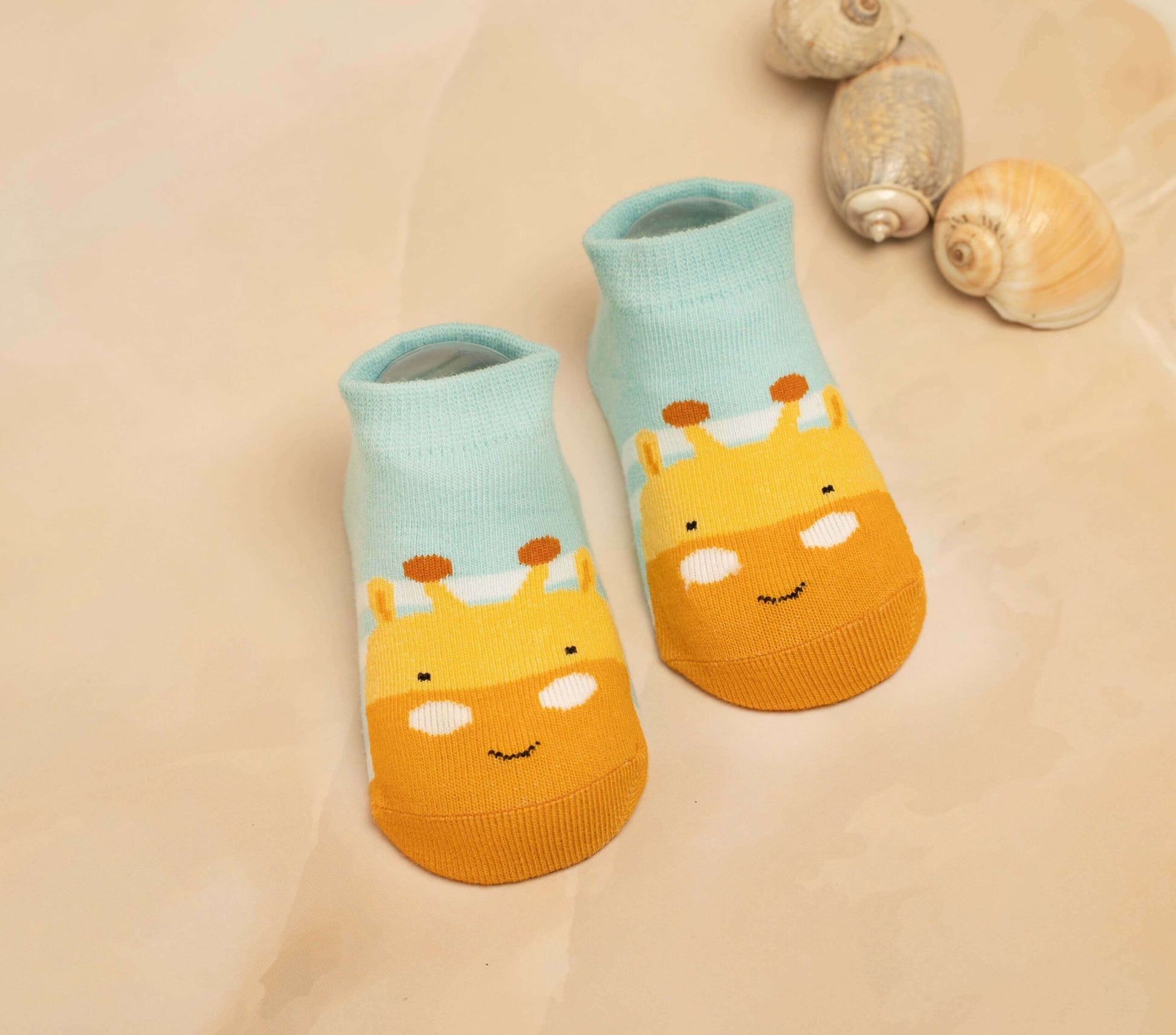 Cute Animal Peach and Blue Socks