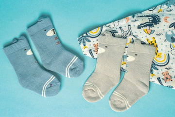 Blue Grey Animal Socks