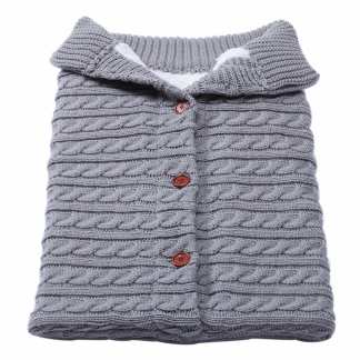 Knit Wool Warm Swaddle Blanket Sleeping Bag Grey