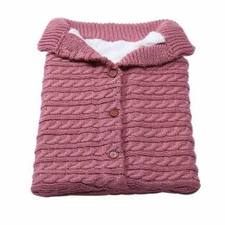 Knit Wool Warm Swaddle Blanket Sleeping Bag Red